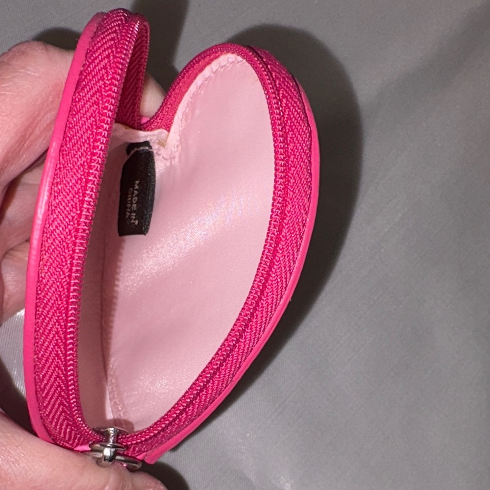 Coach Fuchsia Pink Heart Coin Pouch - Picture 3 of 5
